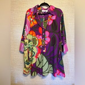 Soft Surroundings Floral Hawaiian Tunic 3XL